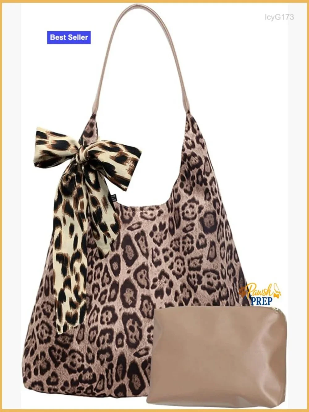 Suede Leopard Tote Bag Hobo Shoulder Purse Large Capacity Work Handbag